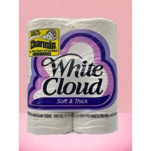 Vintage 90's White Cloud Bathroom Tissue Toilet Paper Prop Drama 4 pack NEW